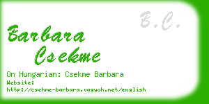 barbara csekme business card